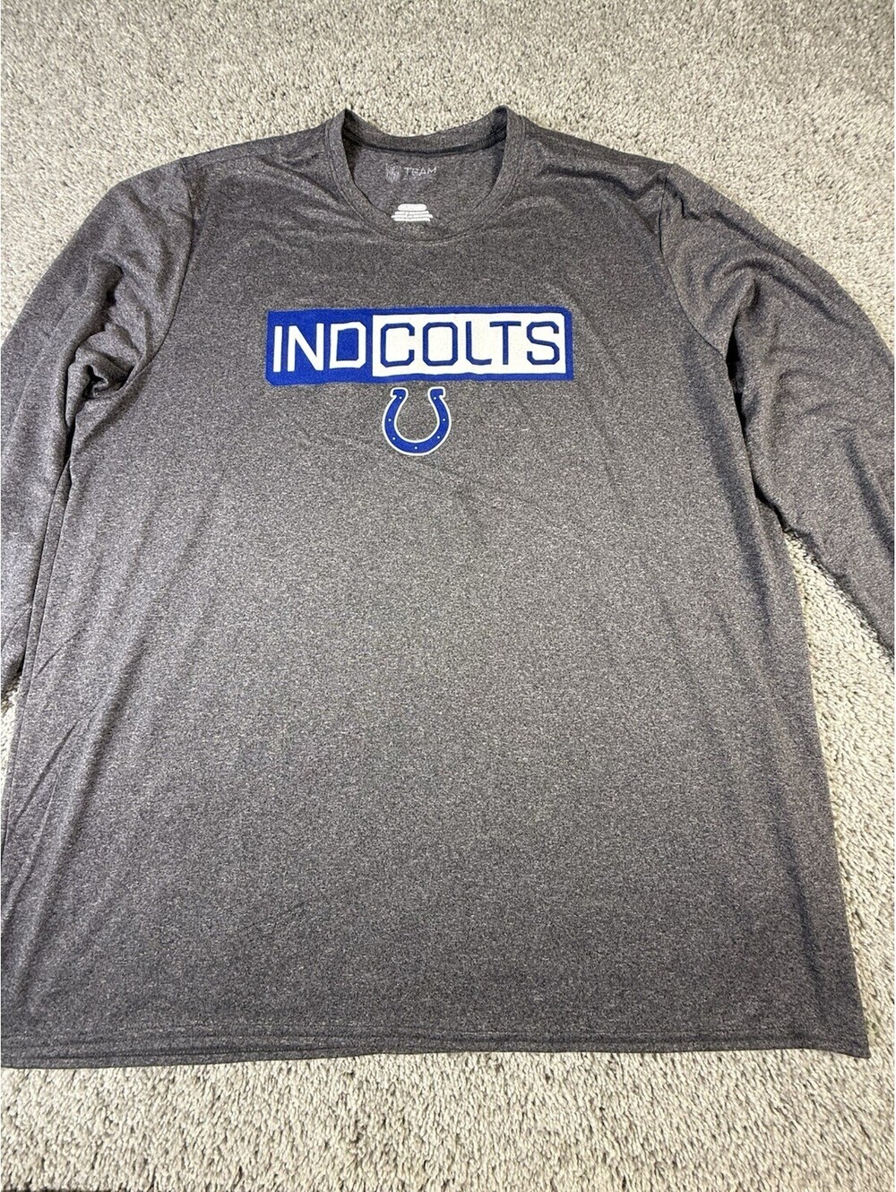 Ultra Game Mens Indianapolis Colts Long Sleeve Tee Shirt Heather Gray 2XL